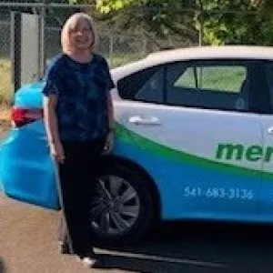 woman and car